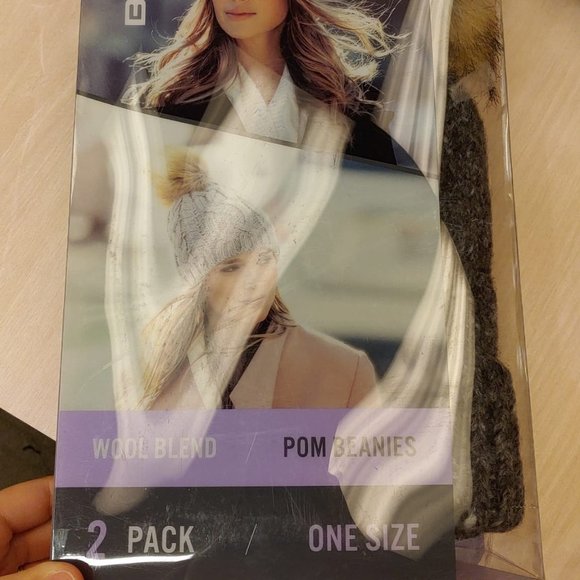 Bula Women’s Wool Blend Beanies with Poms 2-Pack, - Picture 6 of 7